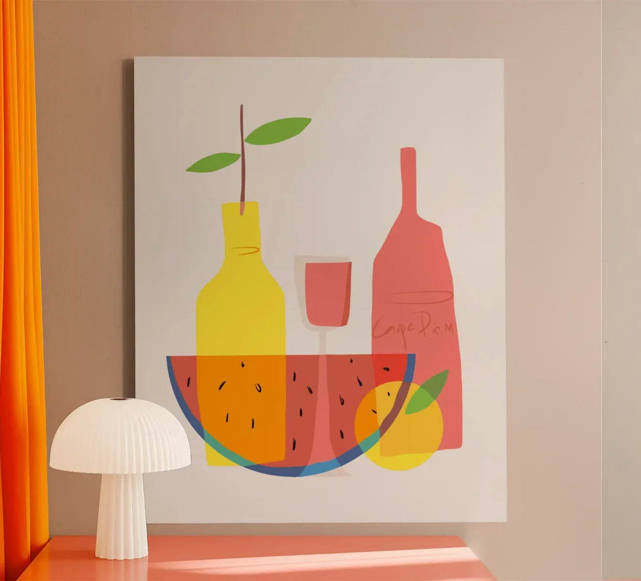 Melone e vino tela con Cornice a cassetta da Little Dean