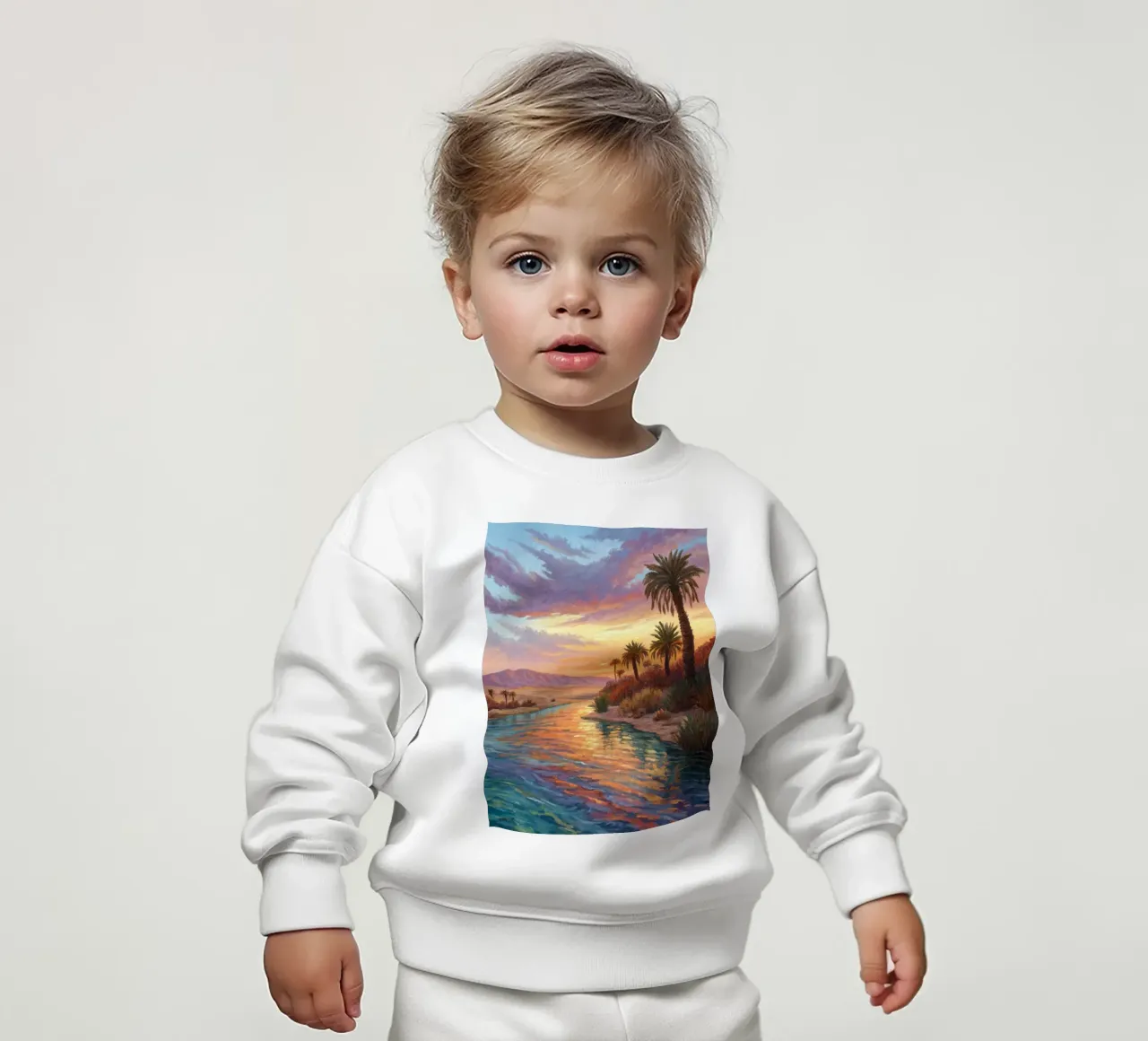 Oasi dell'ora d'oro: L'abbraccio di un fiume del deserto felpa neonato da Artistic-shop