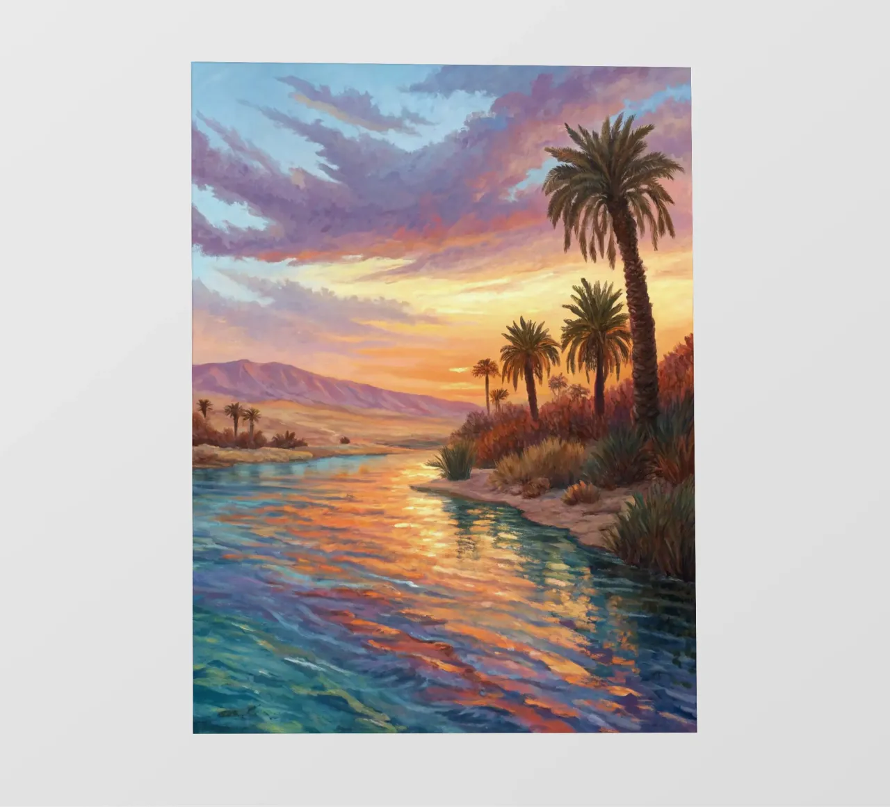 Oasi dell'ora d'oro: L'abbraccio di un fiume del deserto pellicola backlit da Artistic-shop