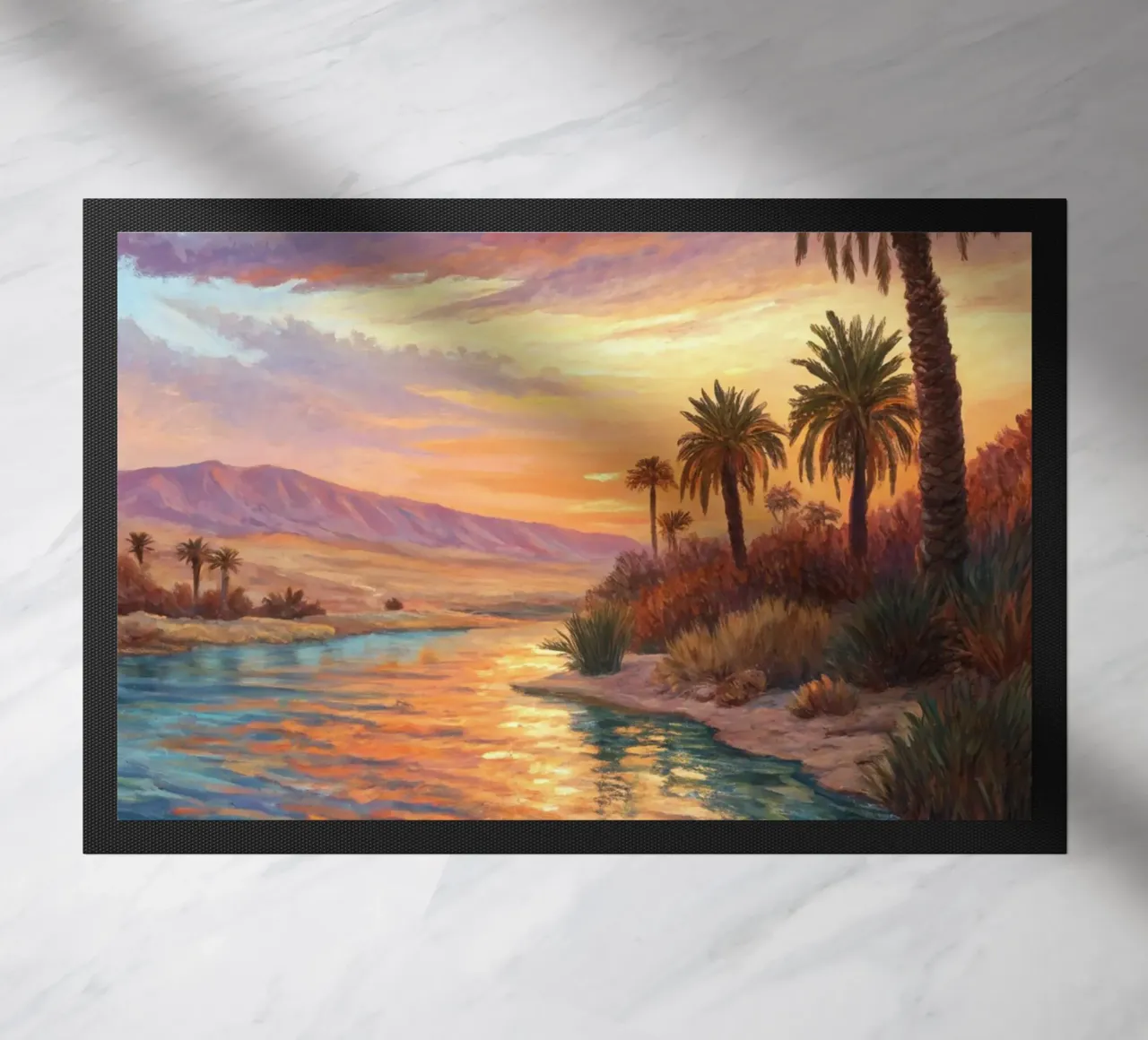 Oasi dell'ora d'oro: L'abbraccio di un fiume del deserto zerbino da Artistic-shop