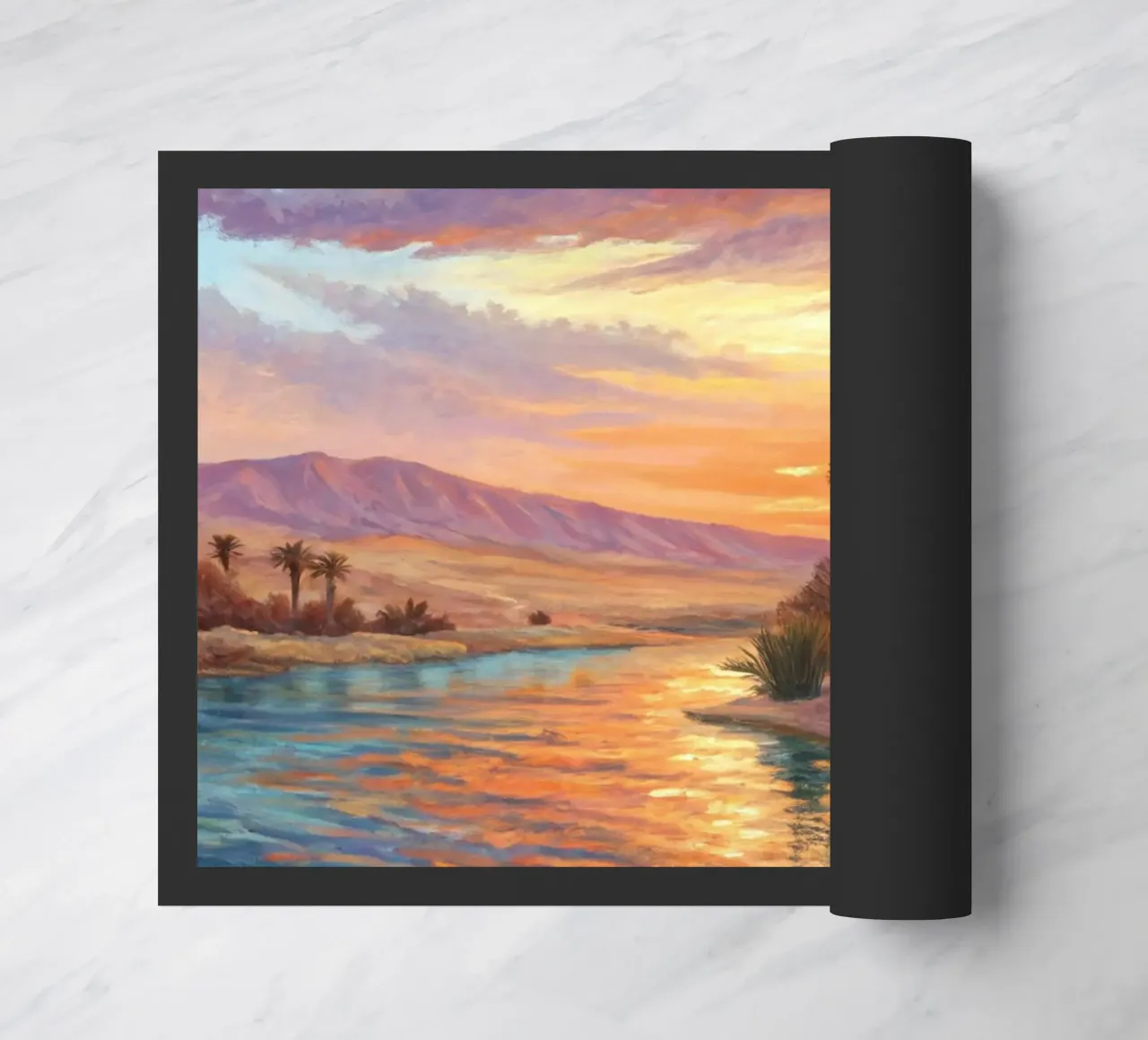 Oasi dell'ora d'oro: L'abbraccio di un fiume del deserto zerbino da Artistic-shop