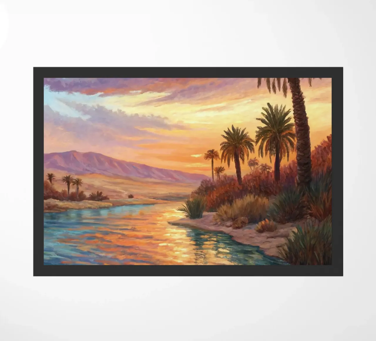 Oasi dell'ora d'oro: L'abbraccio di un fiume del deserto zerbino da Artistic-shop