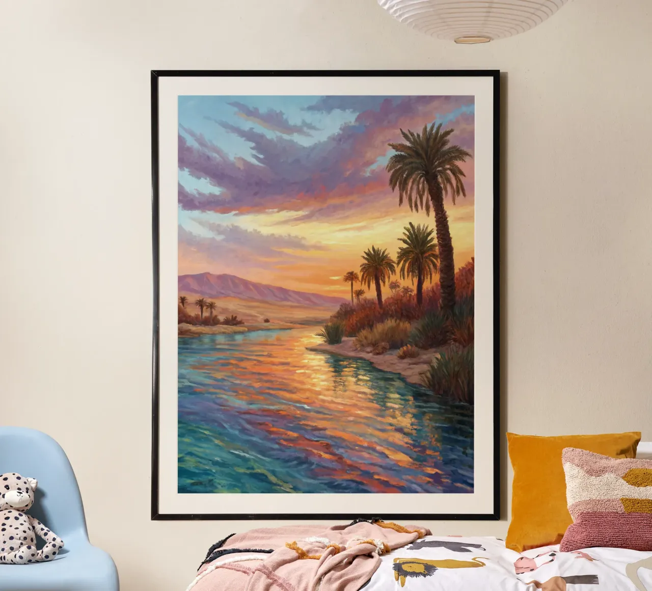 Oasi dell'ora d'oro: L'abbraccio di un fiume del deserto carta hahnemühle da Artistic-shop