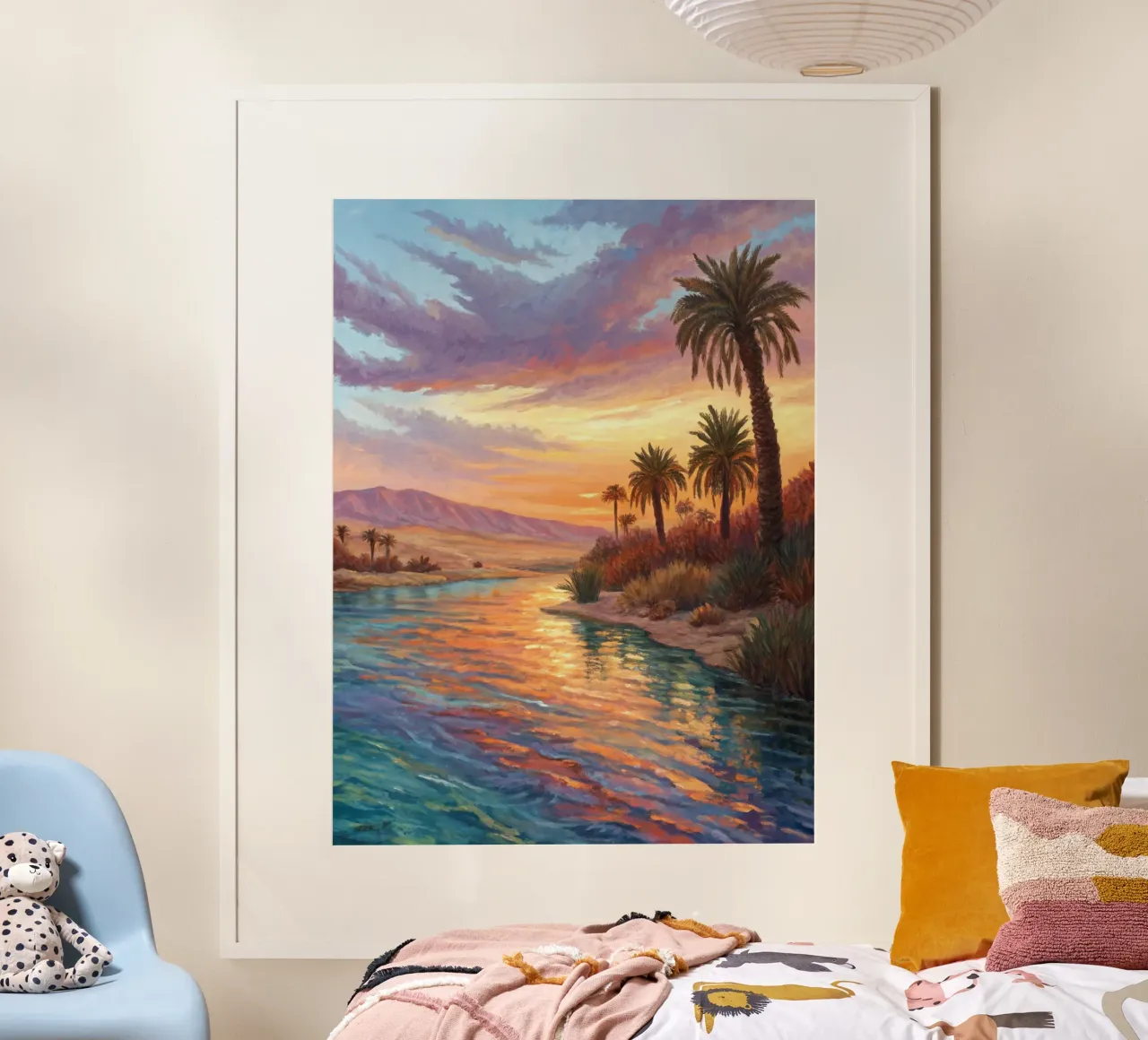 Oasi dell'ora d'oro: L'abbraccio di un fiume del deserto carta hahnemühle da Artistic-shop
