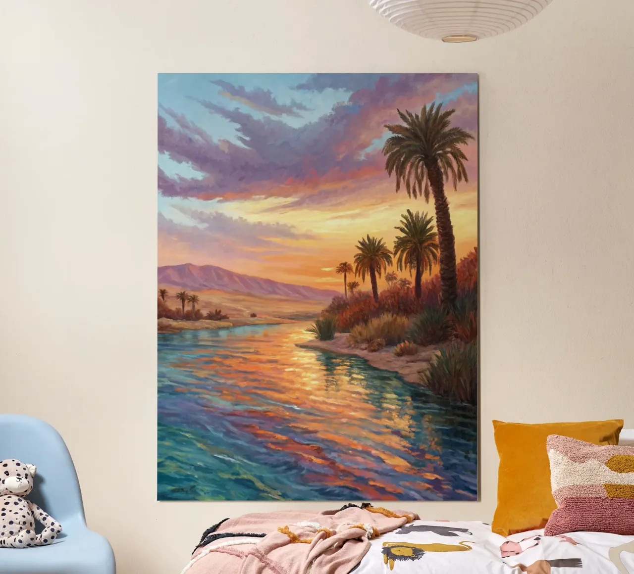 Oasi dell'ora d'oro: L'abbraccio di un fiume del deserto carta hahnemühle da Artistic-shop