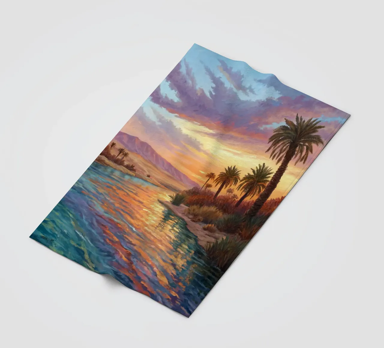 Oasi dell'ora d'oro: L'abbraccio di un fiume del deserto coperta in pile da Artistic-shop