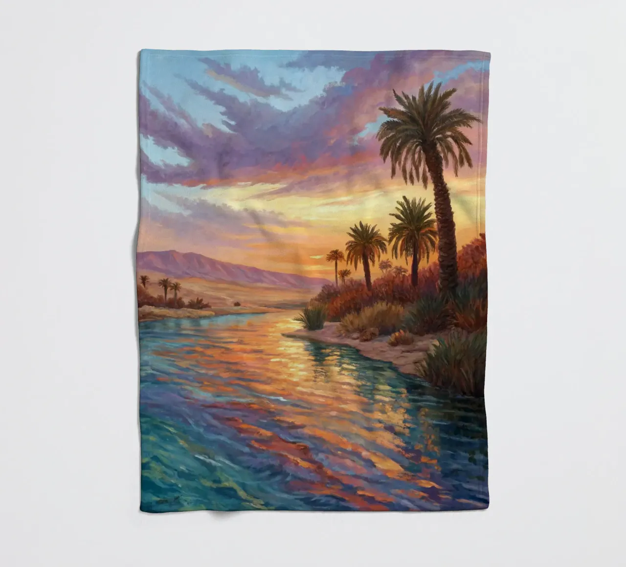 Oasi dell'ora d'oro: L'abbraccio di un fiume del deserto coperta in pile da Artistic-shop