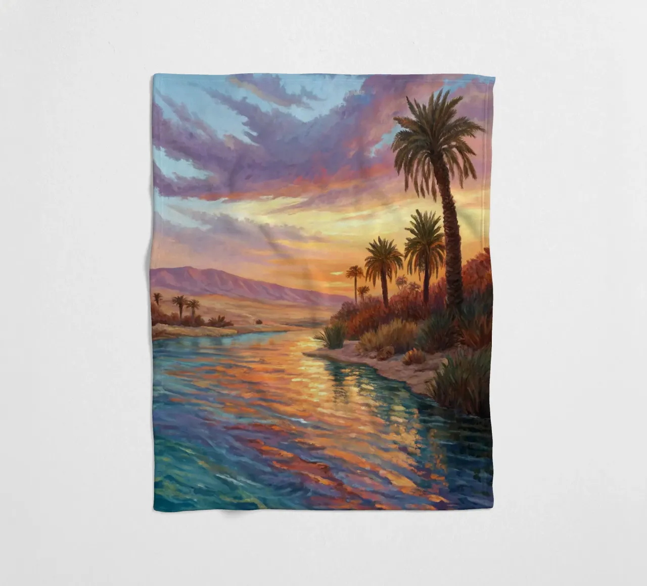 Oasi dell'ora d'oro: L'abbraccio di un fiume del deserto coperta in pile da Artistic-shop