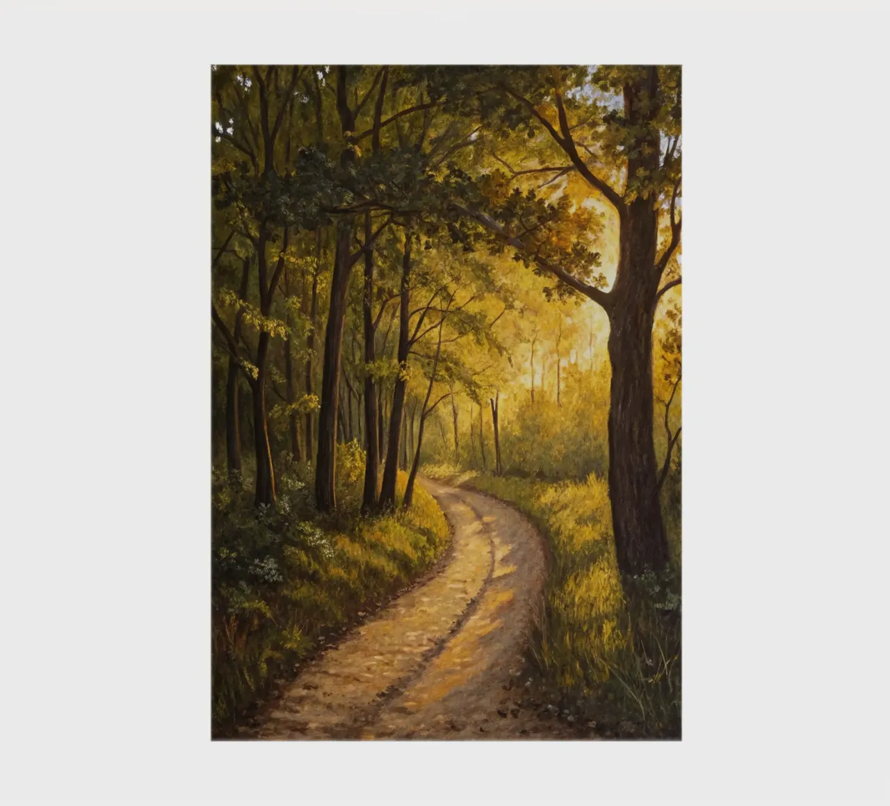 The Golden Path at Dusk: A Serene Journey Through a Sunlit F notebook by Artistic-shop