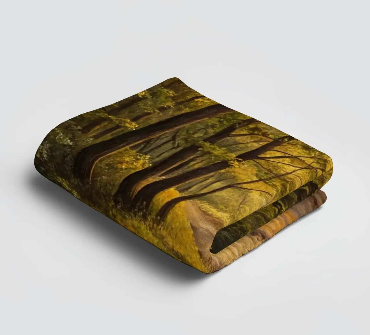 The Golden Path at Dusk: A Serene Journey Through a Sunlit F towel by Artistic-shop