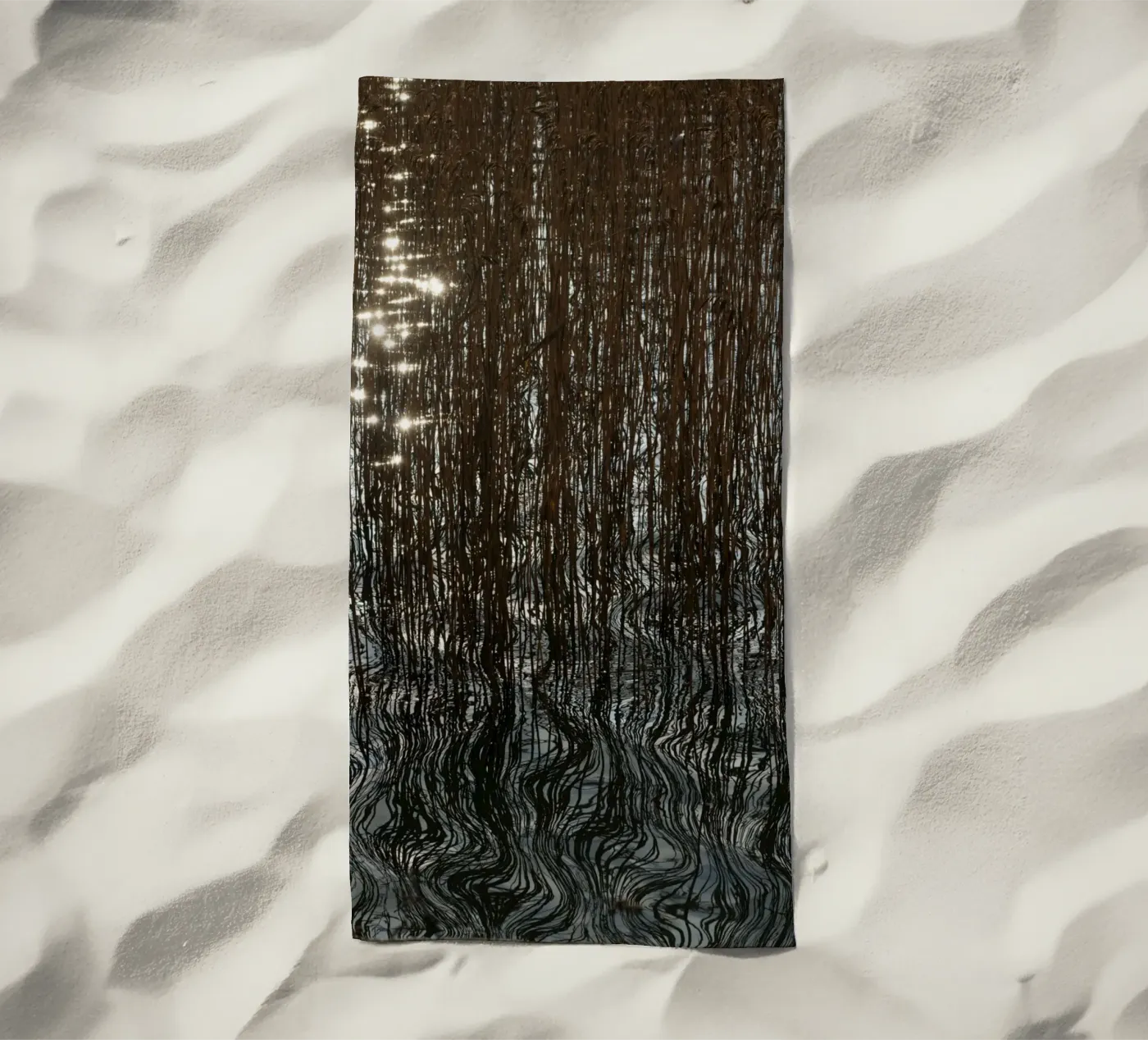 Distorted reflections beach towel by Carol Maia