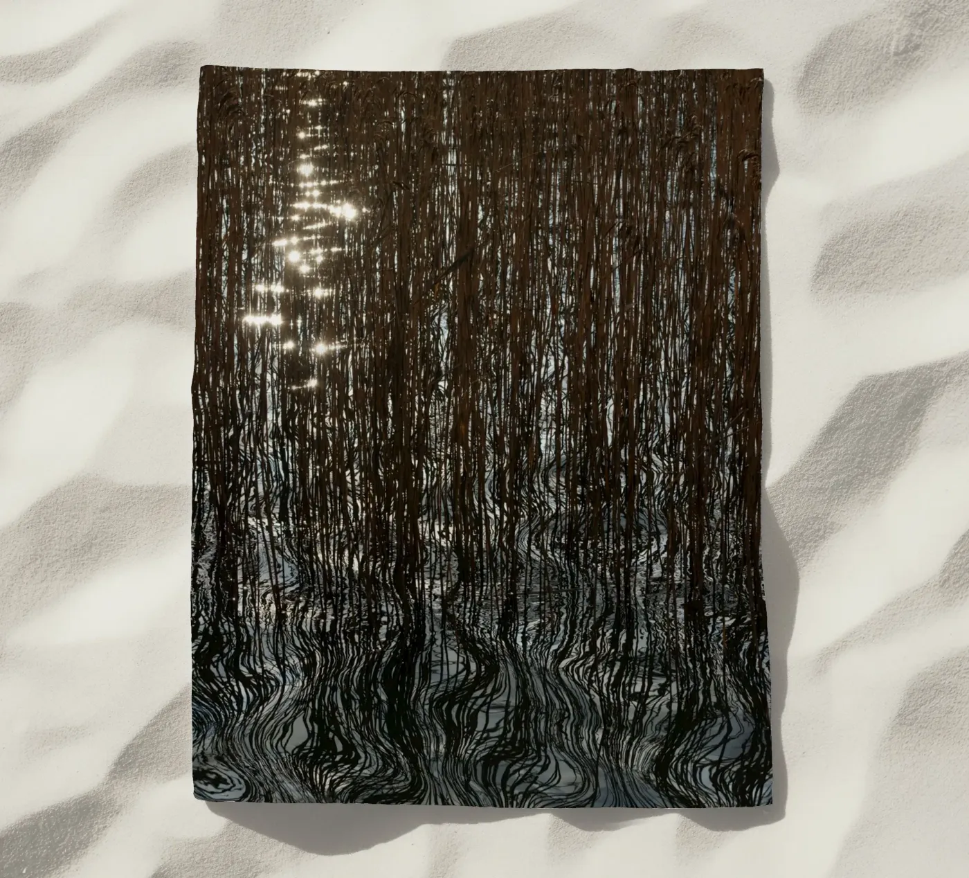 Distorted reflections beach towel by Carol Maia