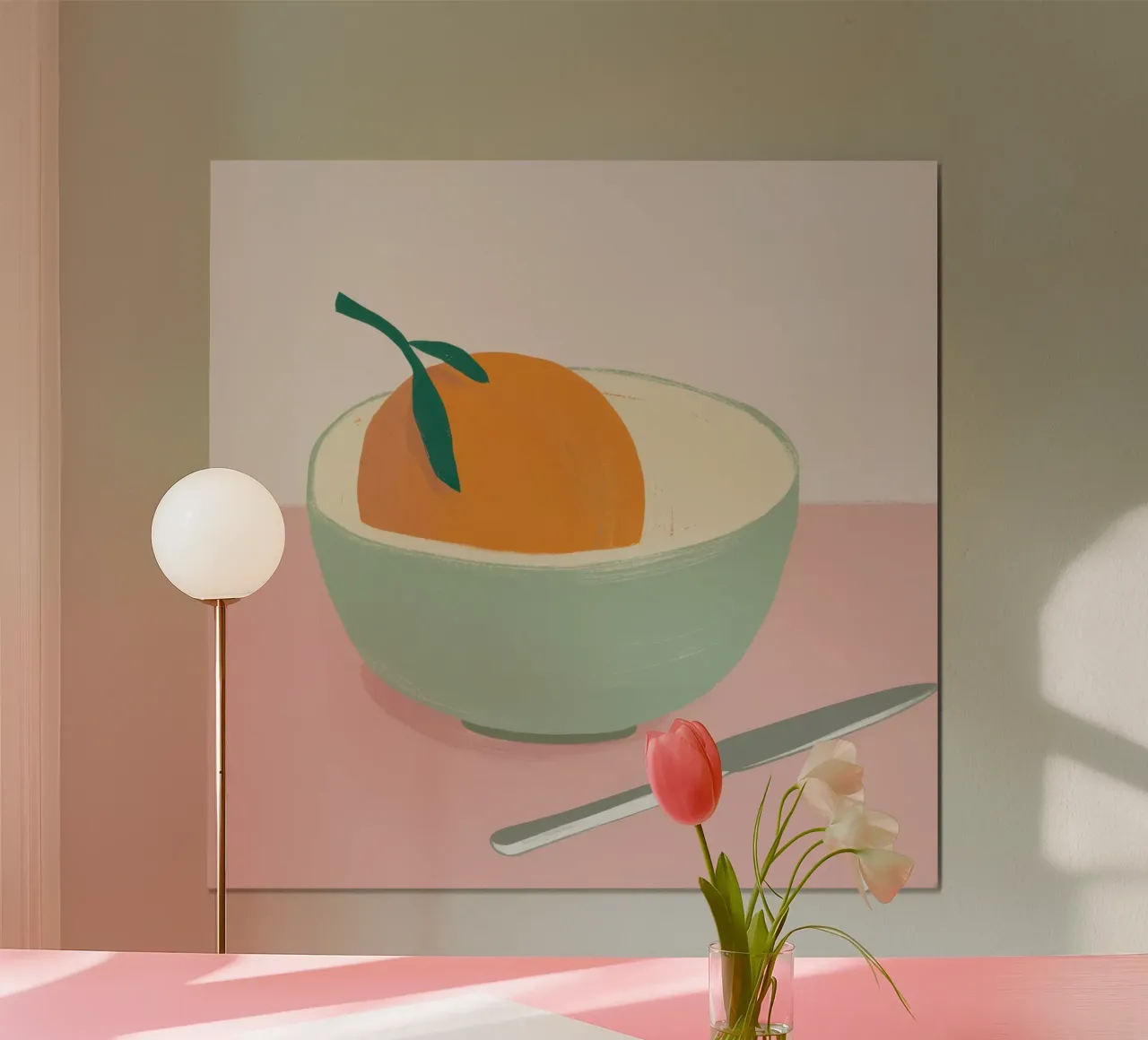 Arancione in una ciotola poster con telaio in plastica da Frame Aura