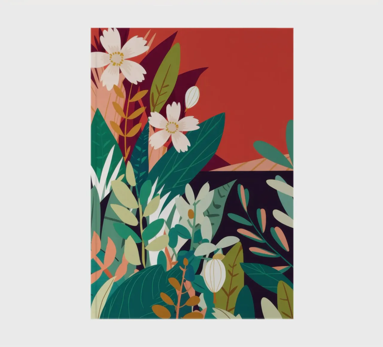 Red Bloom Stillness notebook by Frame Aura