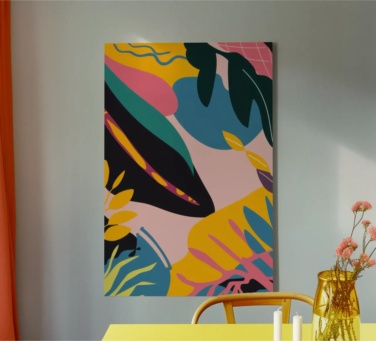 Audace collisione botanica tela con Cornice a cassetta da Sure Paint