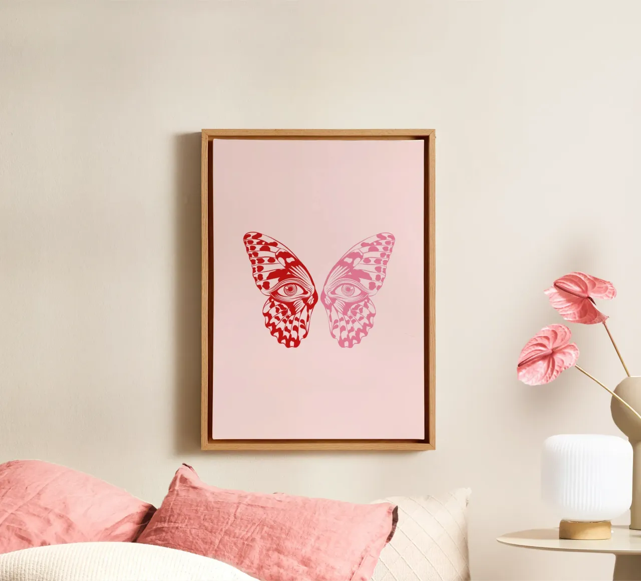 Papillon canvas met Baklijst van Lise.ya