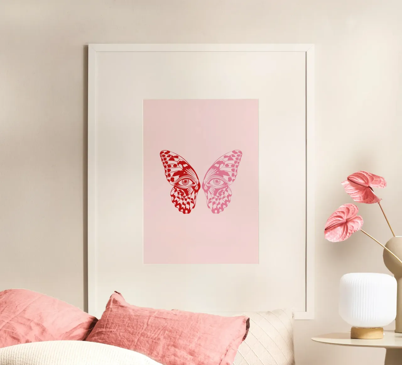 Papillon poster con telaio in legno da Lise.ya