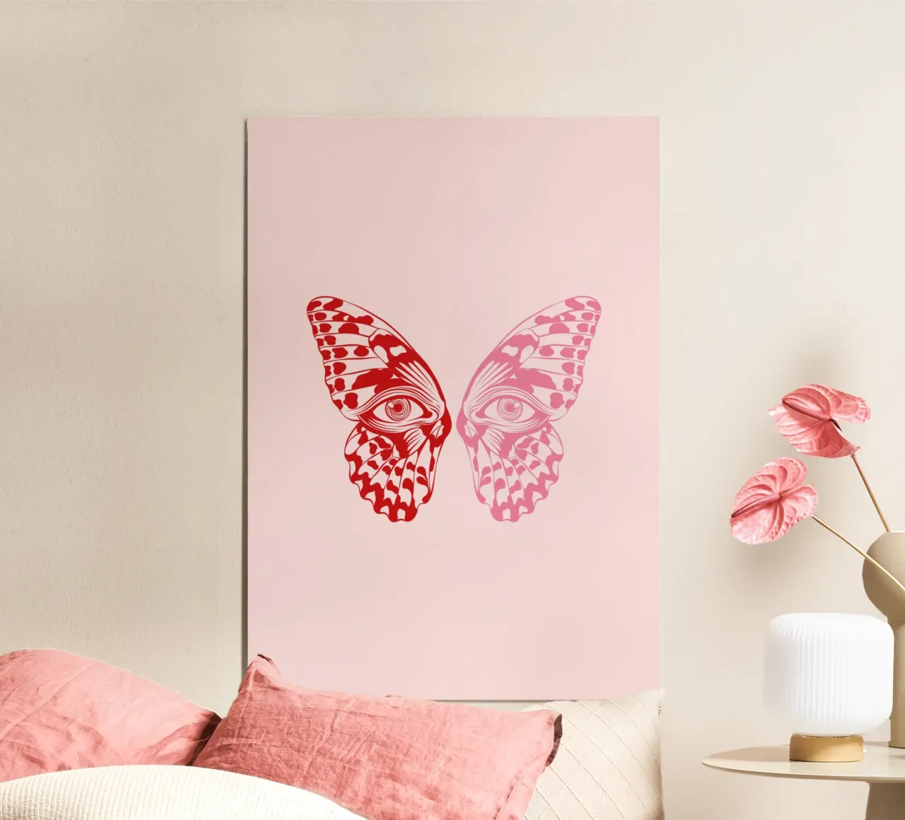 Papillon poster con telaio in legno da Lise.ya