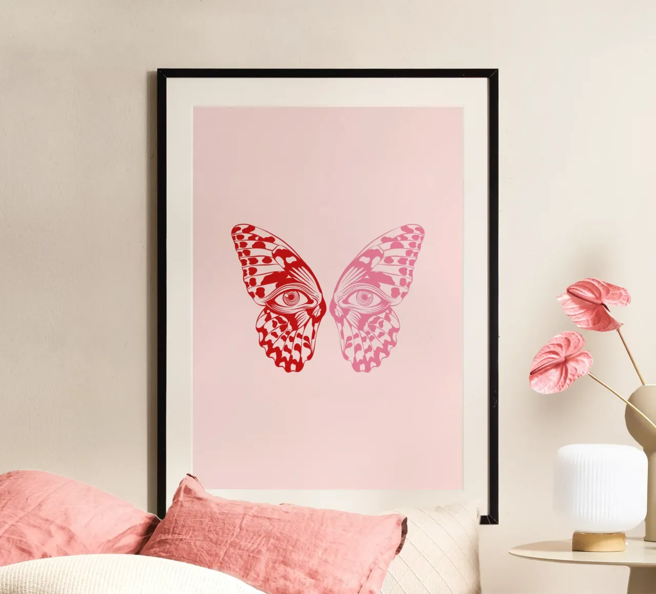Papillon poster con telaio in legno da Lise.ya