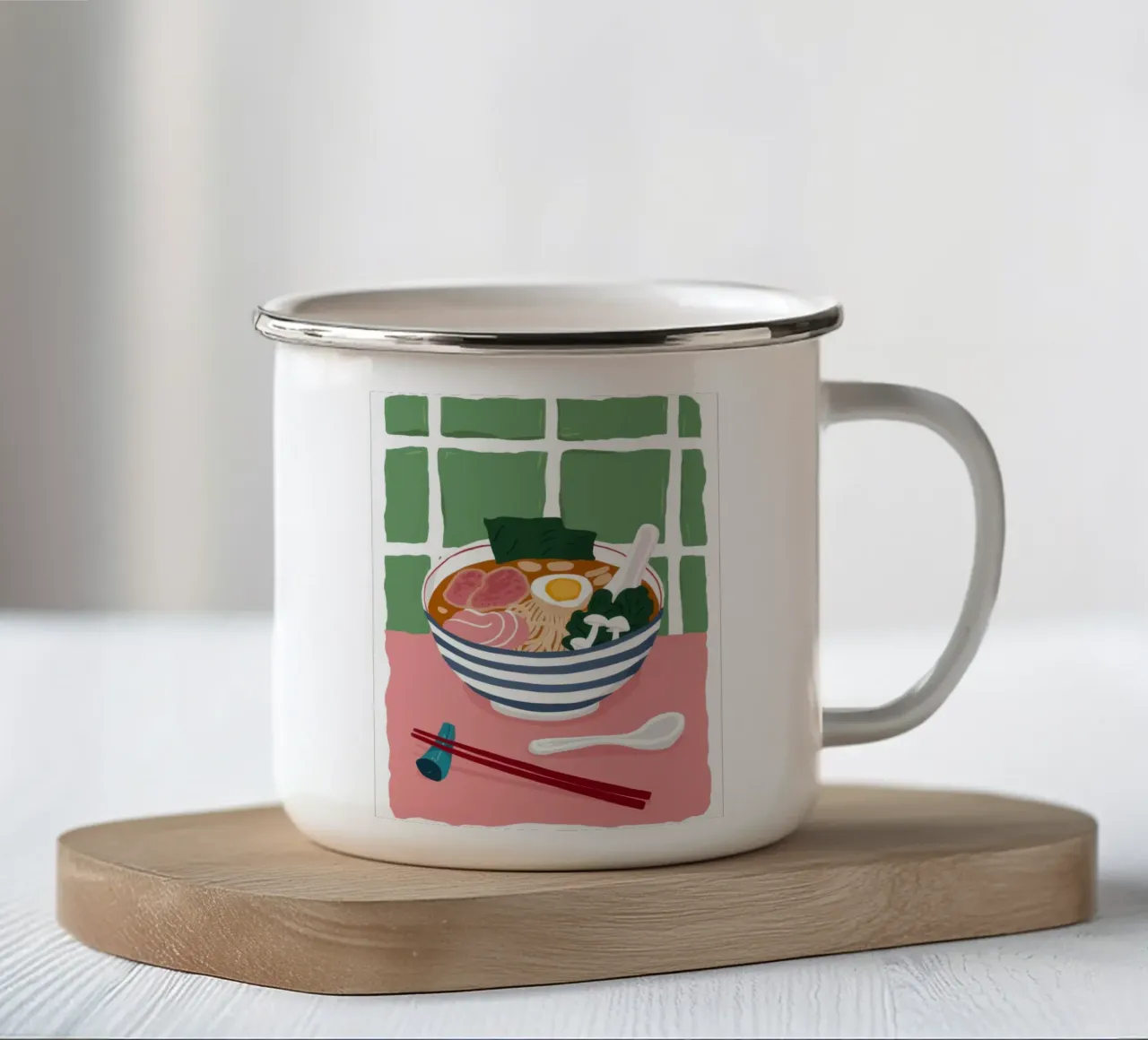 Delizia in tazza di ramen tazza in smalto da Frame Aura