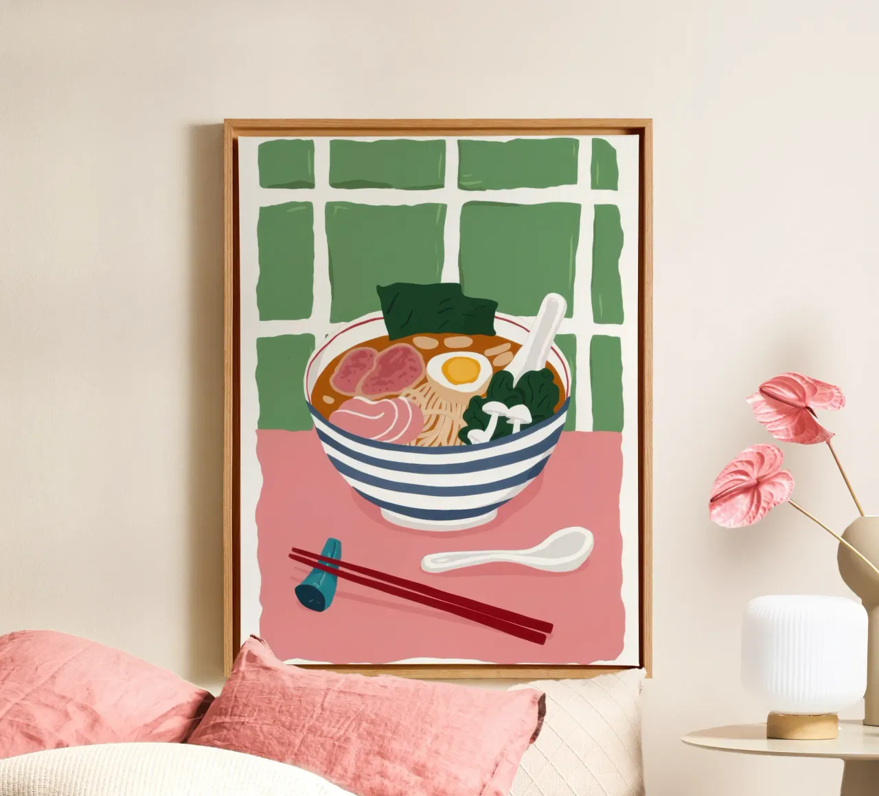 Delizia in tazza di ramen tela con Cornice a cassetta da Frame Aura