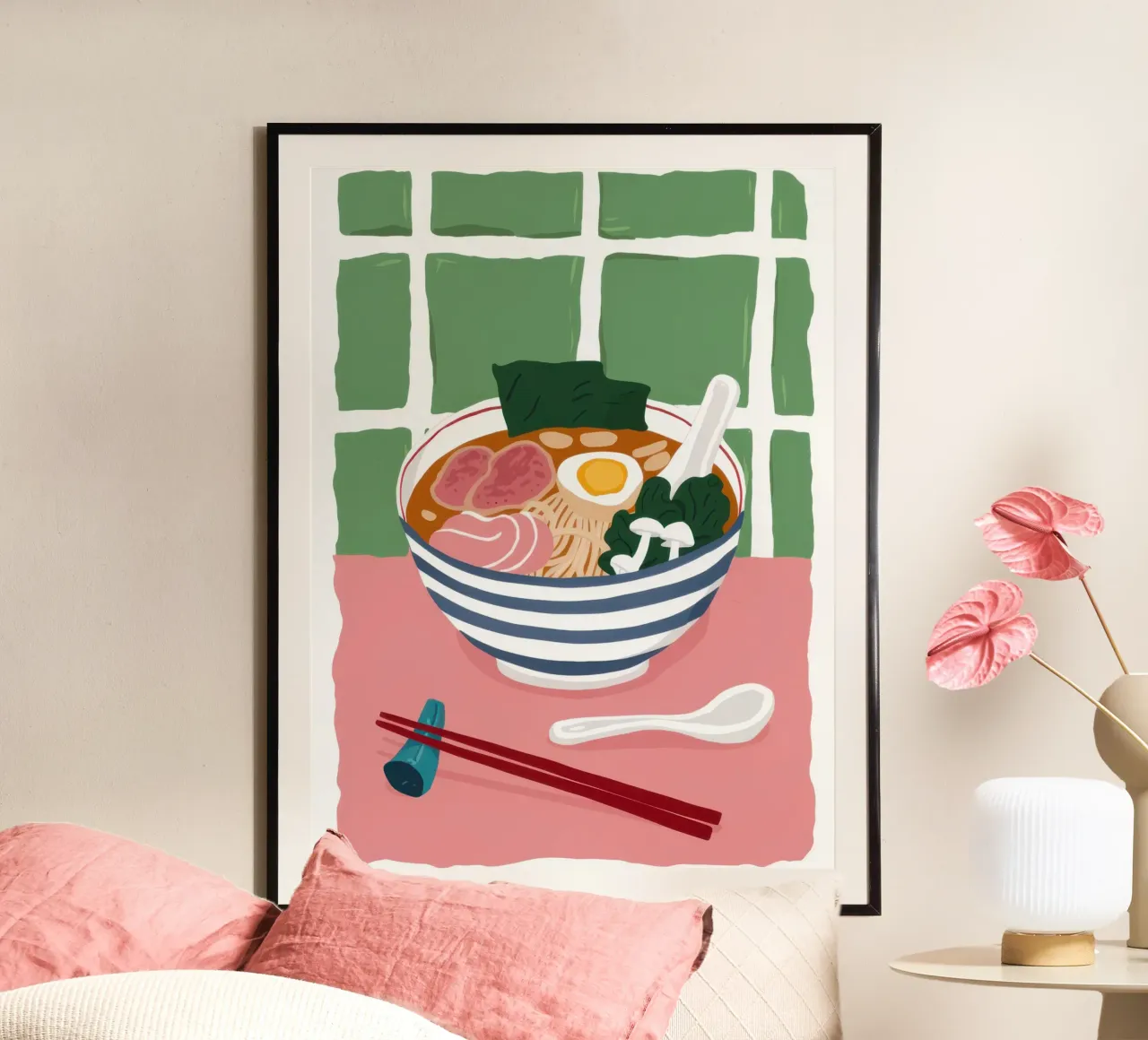 Delizia in tazza di ramen poster da Frame Aura