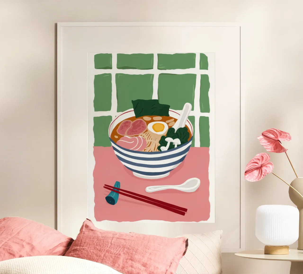 Delizia in tazza di ramen poster da Frame Aura