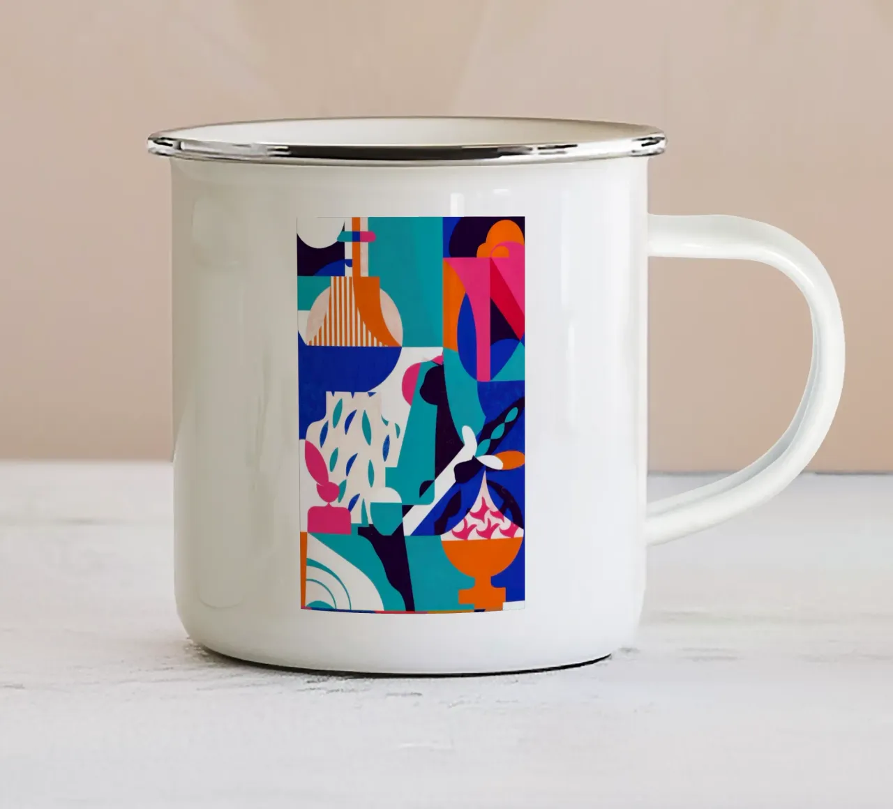 Abstract ijs vreugde emaille mok van Frame Aura