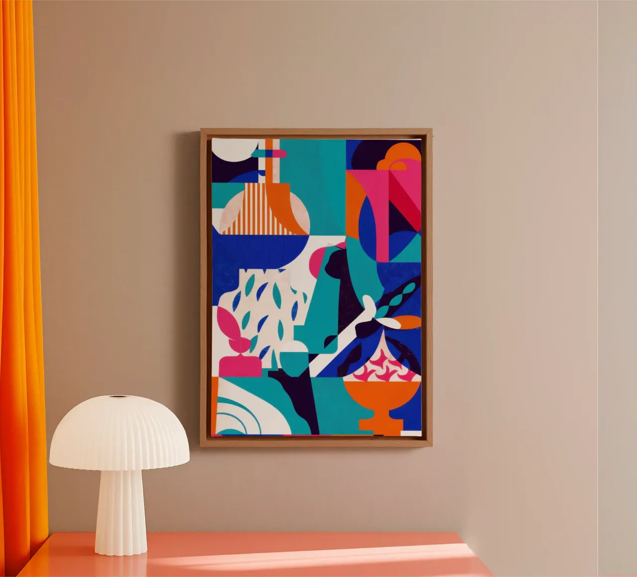 Abstract ijs vreugde canvas met Baklijst van Frame Aura