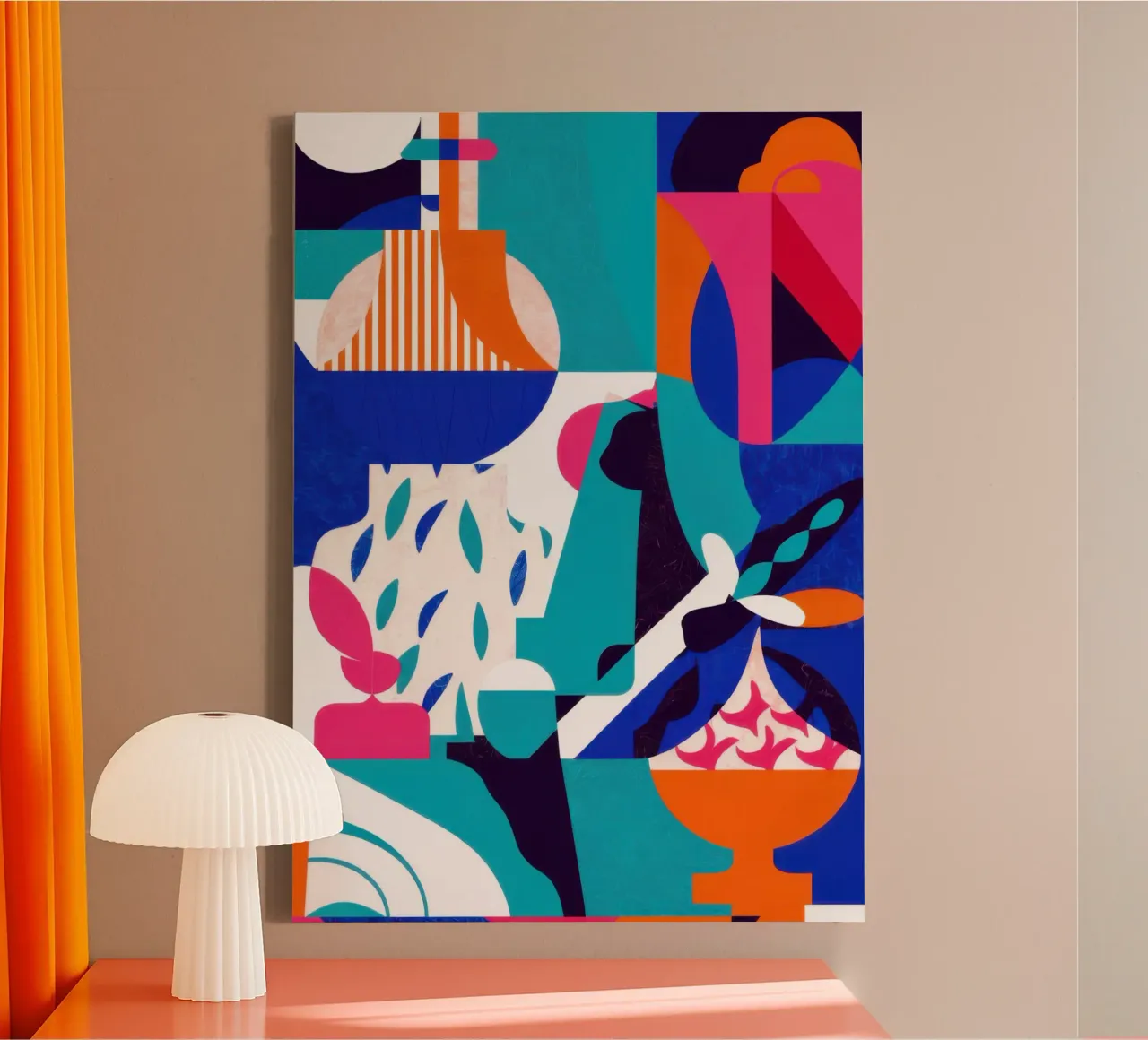 Abstract ijs vreugde canvas met Baklijst van Frame Aura