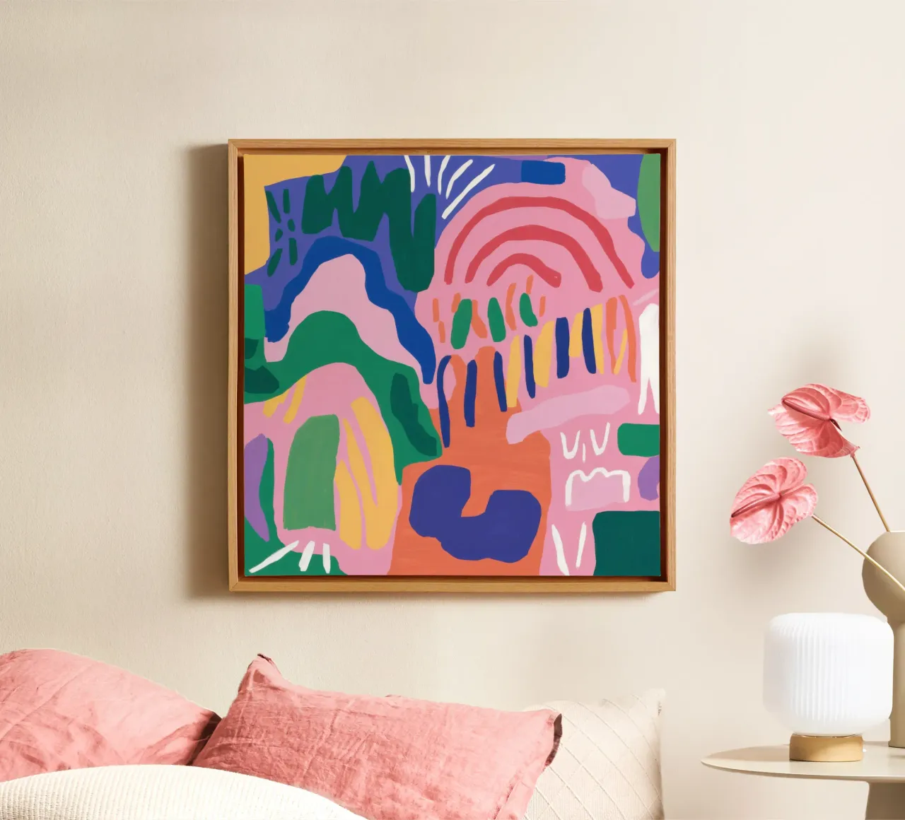 Gioco delle forme pastello tela con Cornice a cassetta da Sure Paint