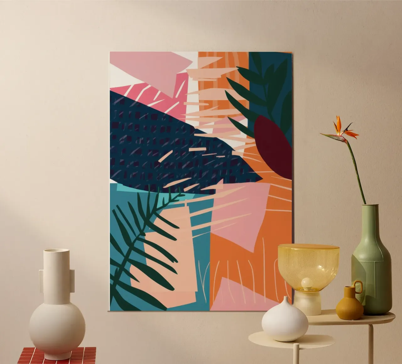 Collage di foglie tropicali poster da Frame Aura