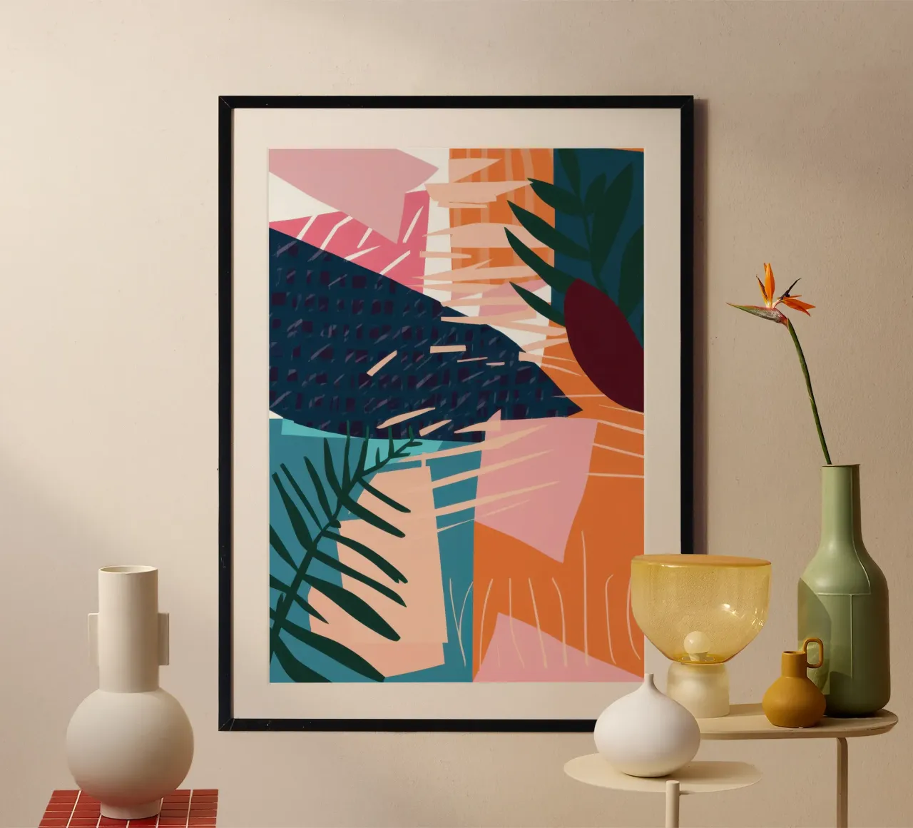 Collage di foglie tropicali poster da Frame Aura