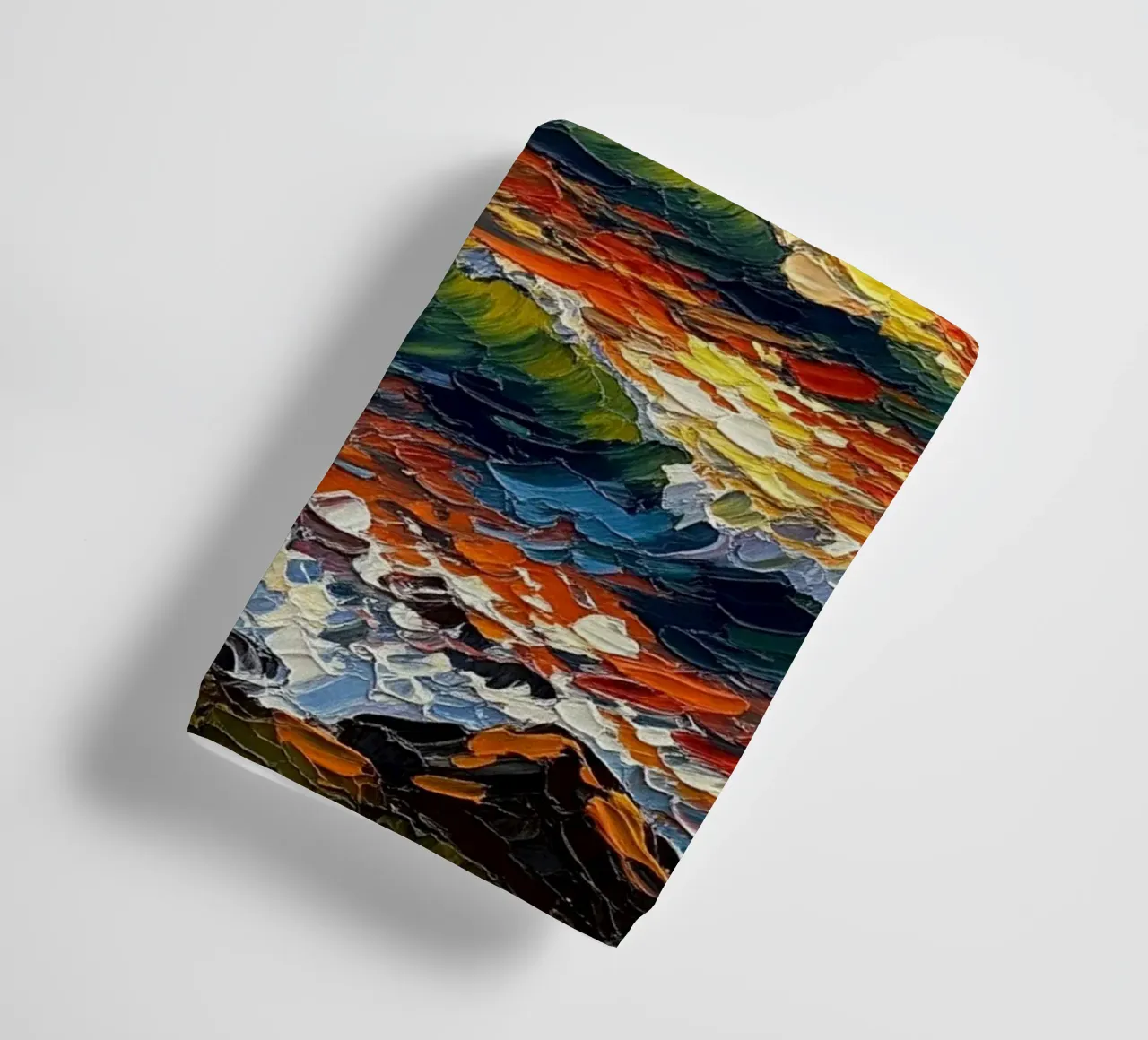 Sunset Cliffs: A Textured Impasto Seascape towel by Artistic-shop