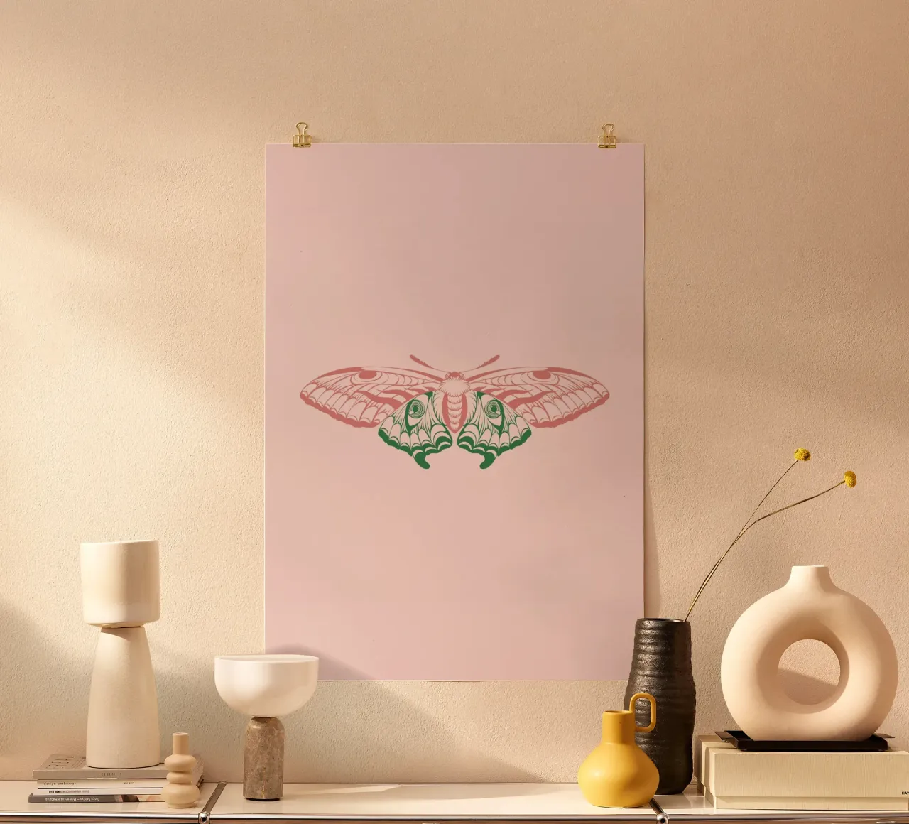 Papillon poster con telaio in alluminio da Lise.ya