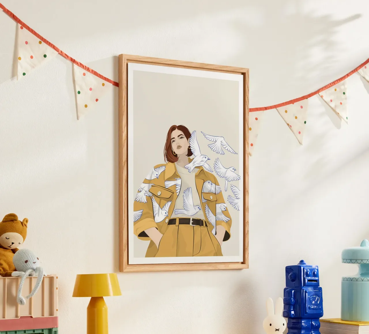 Woman with birds plexiglass da Lise.ya