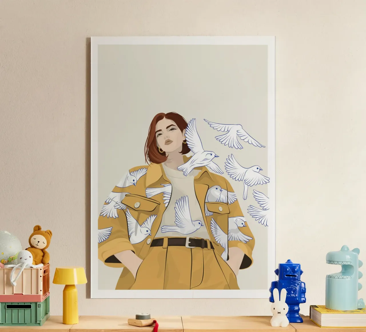 Woman with birds plexiglass da Lise.ya