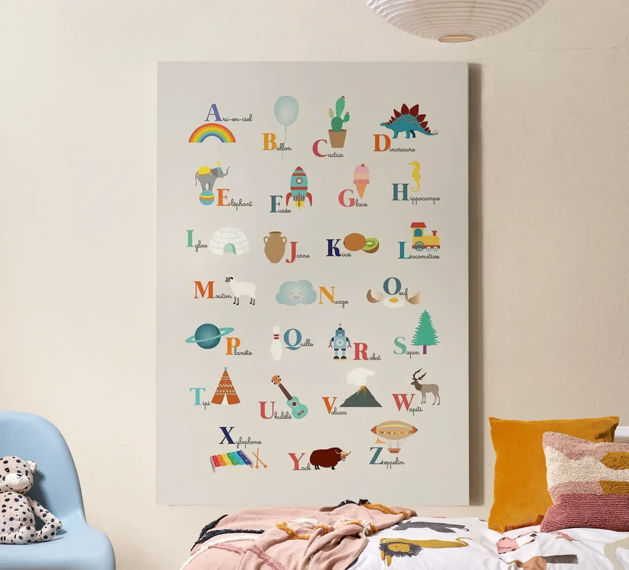 nature symbol alphabet canvas met Baklijst van willife