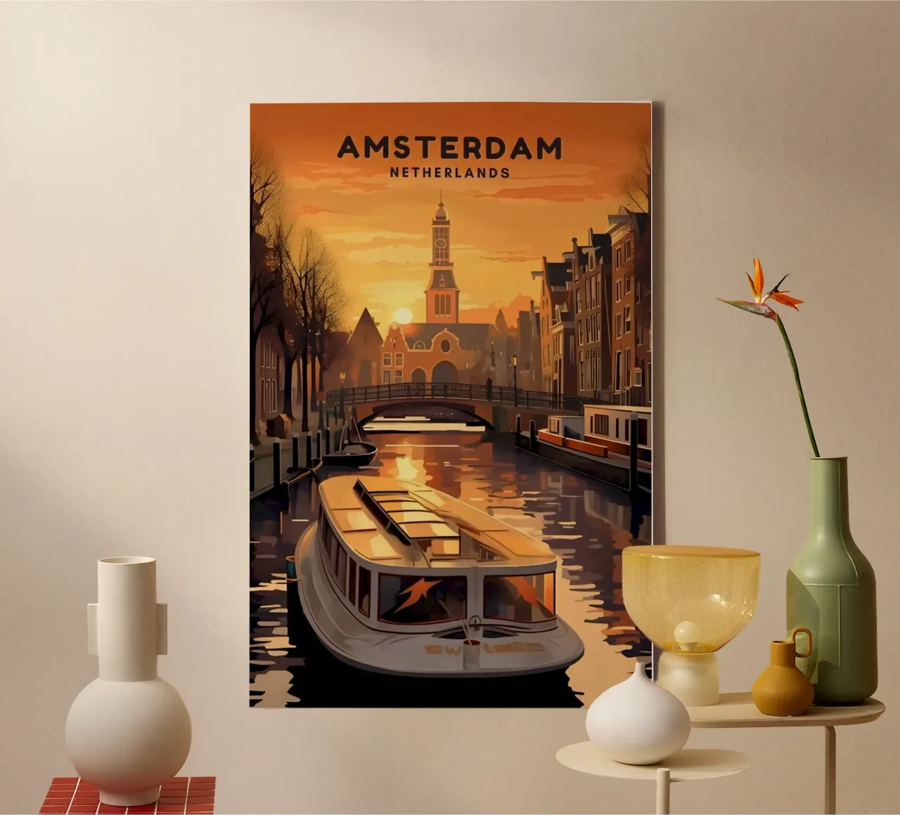 Amsterdam 01 tela con Cornice a cassetta da mazson