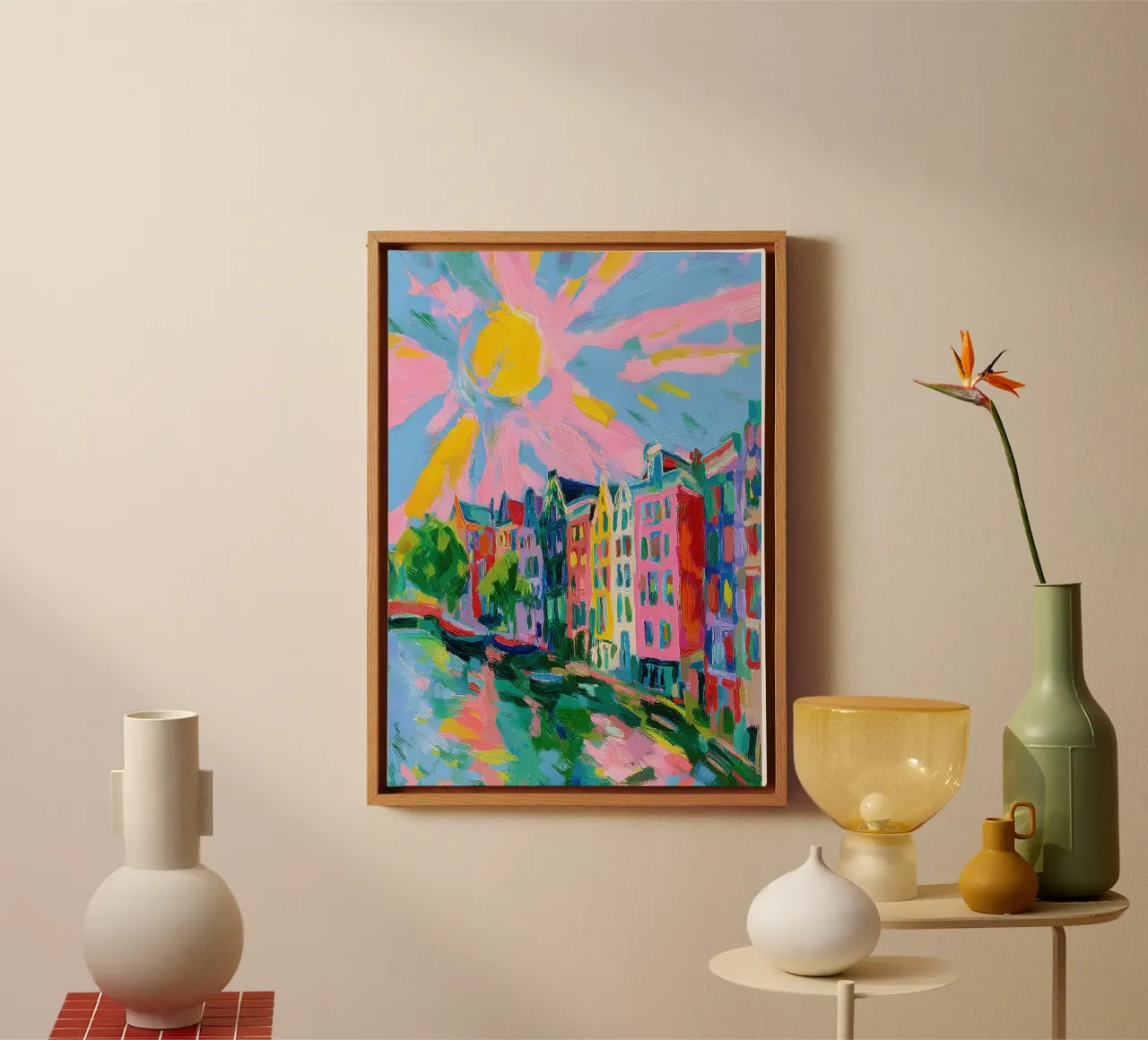 Amsterdam Impressionismo astratto tela con Cornice a cassetta da ArtByNiki