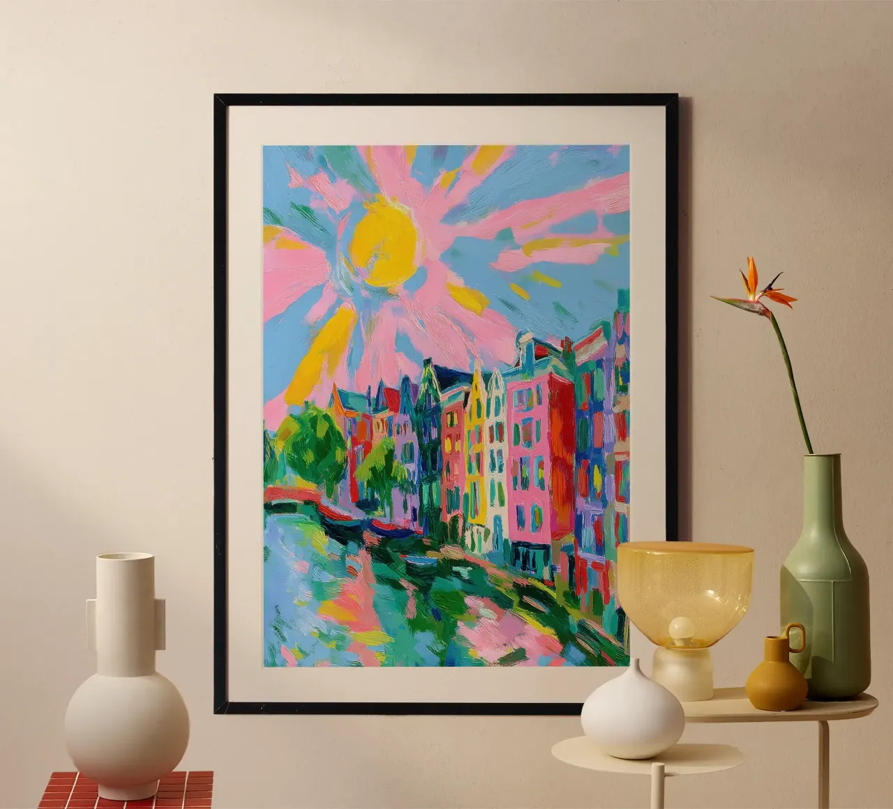 Amsterdam Impressionismo astratto poster con telaio in alluminio da ArtByNiki