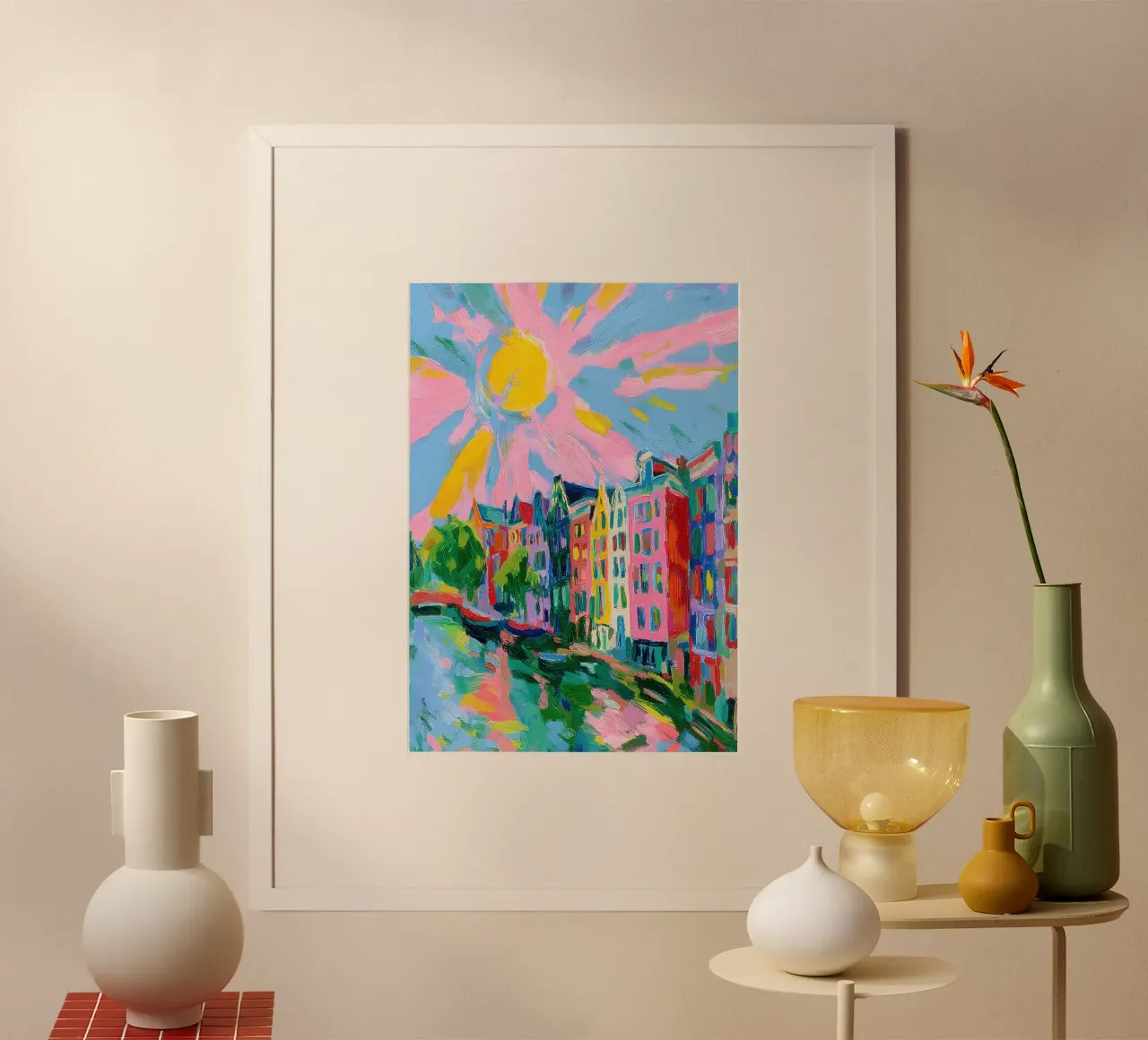 Amsterdam Impressionismo astratto poster con telaio in alluminio da ArtByNiki