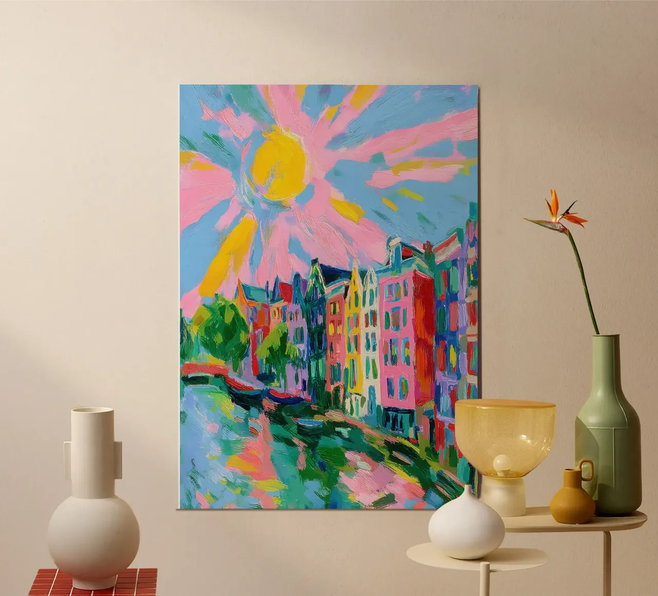 Amsterdam Impressionismo astratto poster con telaio in alluminio da ArtByNiki