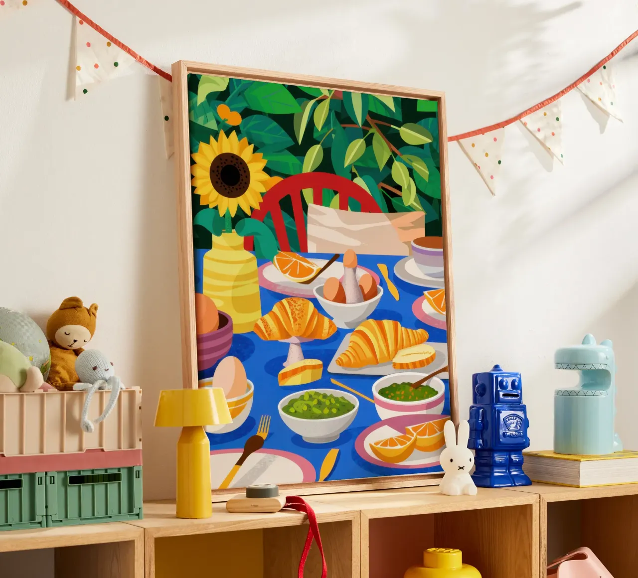 Sunflower Feast Spread canvas with Floater frame by Frame Aura