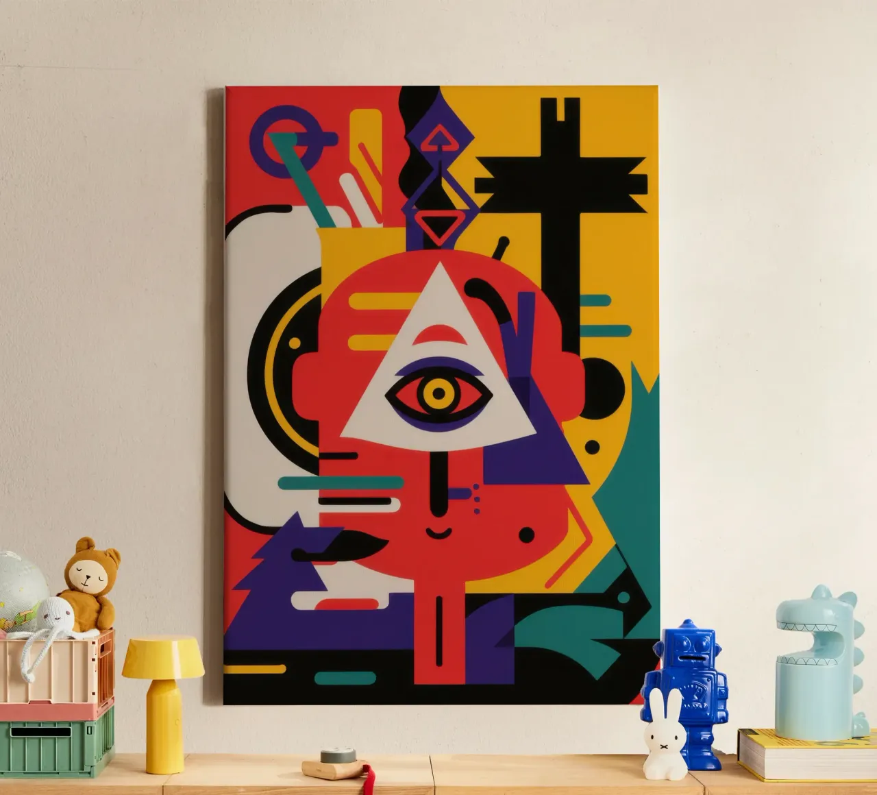 Nautisch kubistisch oog canvas met Baklijst van Enter Bloom