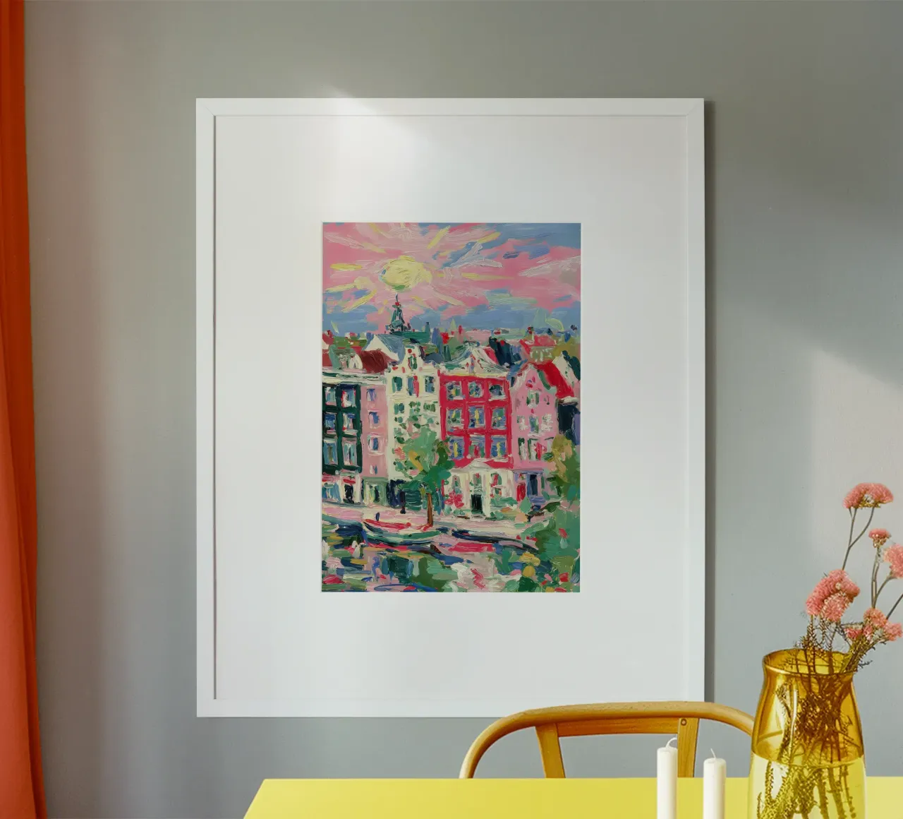 Pastello stile Matisse di Amsterdam poster con telaio in legno da Nikis Art Studio