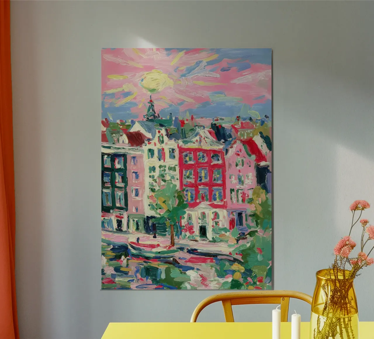 Pastello stile Matisse di Amsterdam poster con telaio in legno da Nikis Art Studio