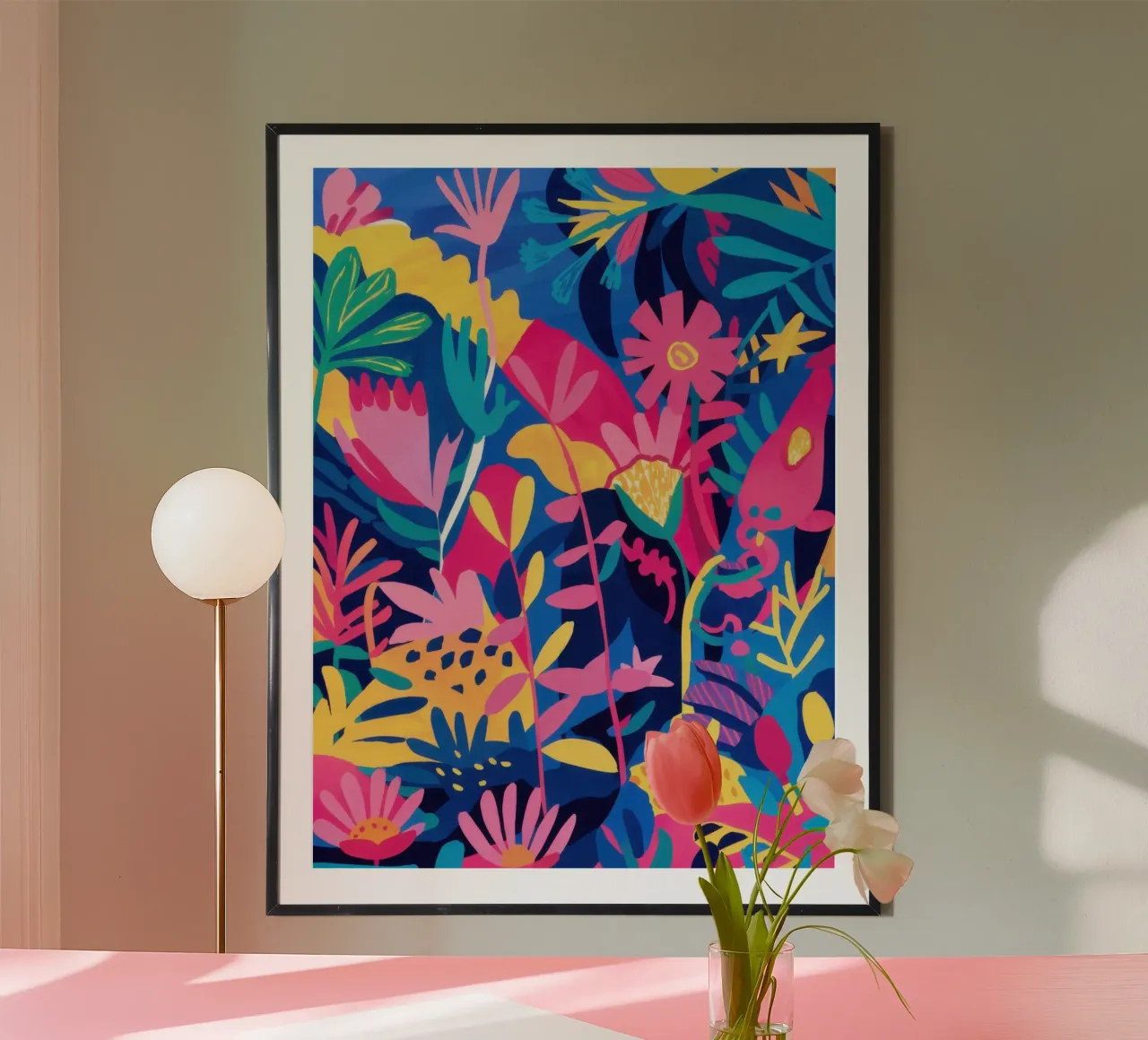 Fusione floreale elettrica poster con telaio in plastica da Sure Paint