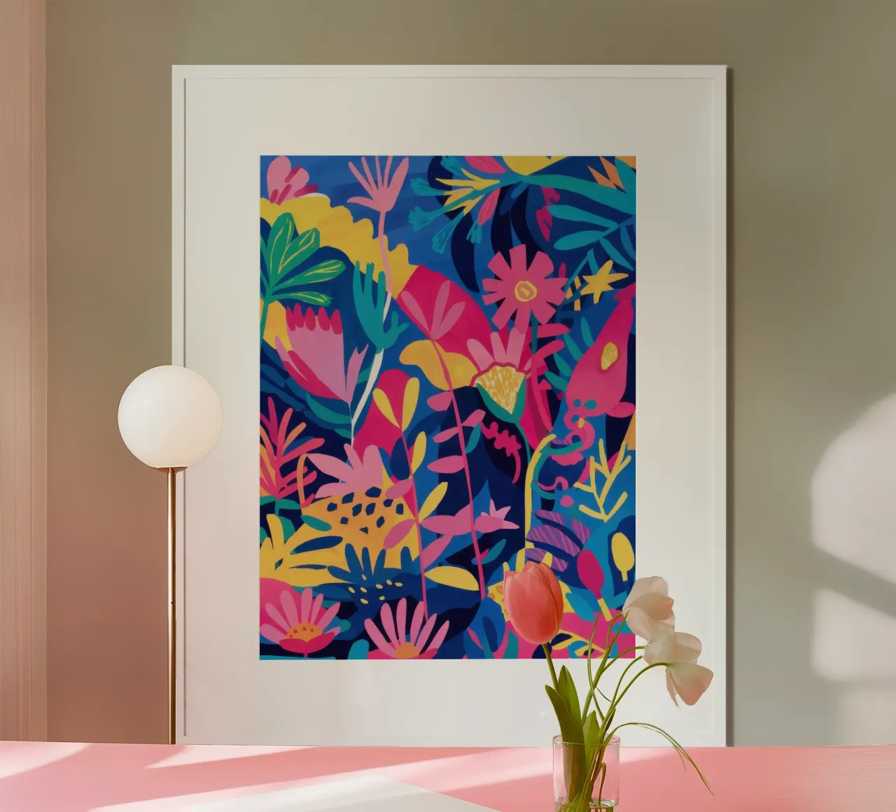 Fusione floreale elettrica poster con telaio in plastica da Sure Paint