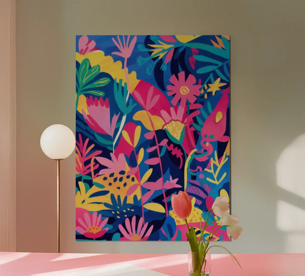Fusione floreale elettrica poster con telaio in plastica da Sure Paint